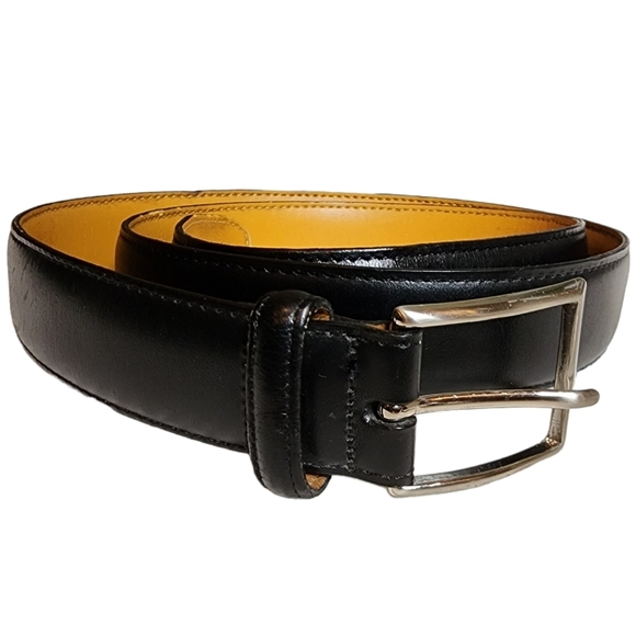 Lands' End black leather belt - Picture 1 of 12